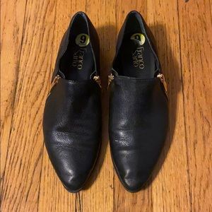Franco Sarto Black Leather Flats